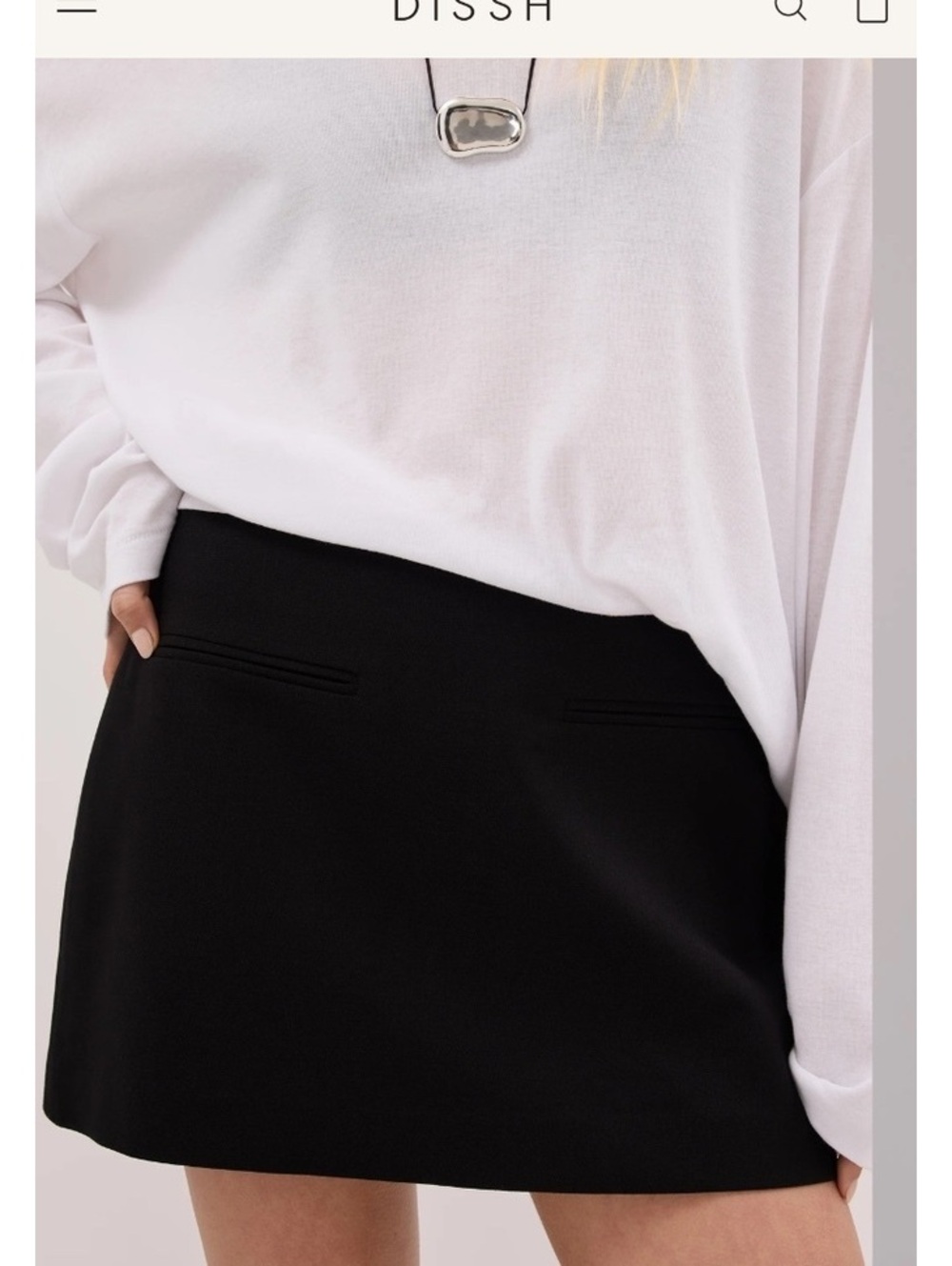 DISSH Black wool blend mini skirt US 4 side zip